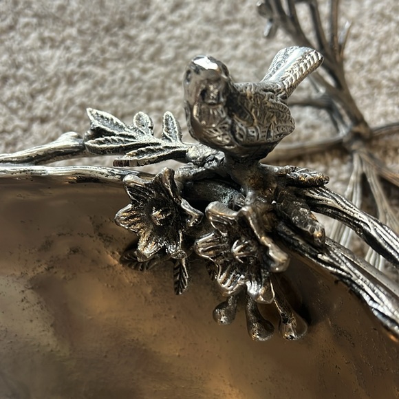 RARE COMPLETE SET! Star Home Birds & Branches Bowl Nickel-Plated Cast Aluminum - Picture 7 of 11